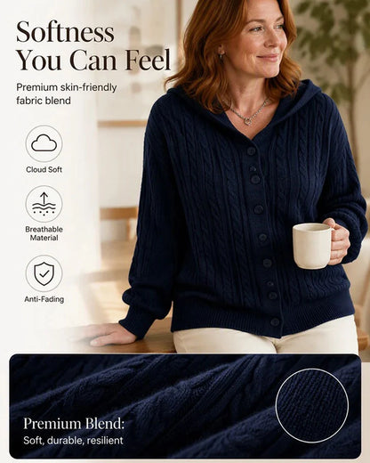 Women's Open-Front Hooded Knit Cardigan