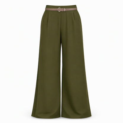 Women's Elegant High-Waisted Wide-Leg Trousers