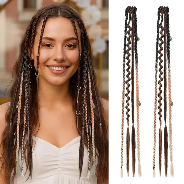 Women's Bohemian Decorative Clip-In Hair Braids