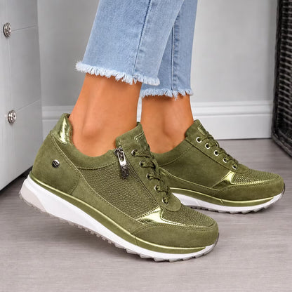 Women's Zip Detail Wedge Trainers