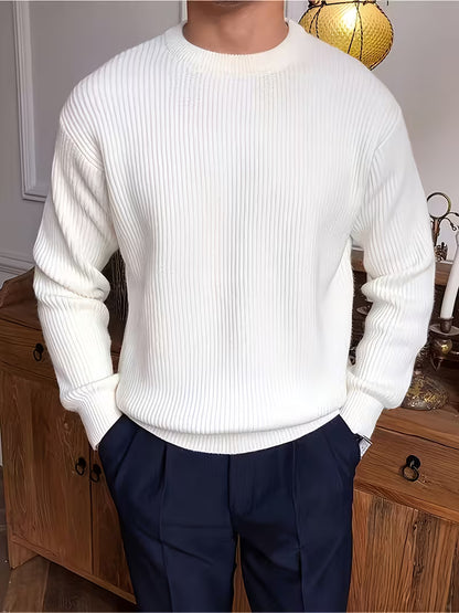 Men's Ribbed Crew Neck Pullover