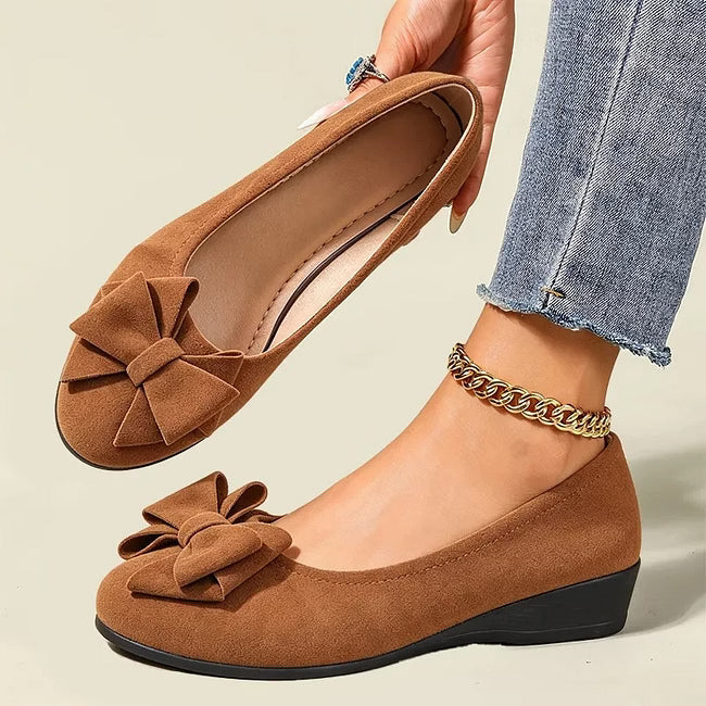 Women's Elegant Bow Detail Wedge Shoes