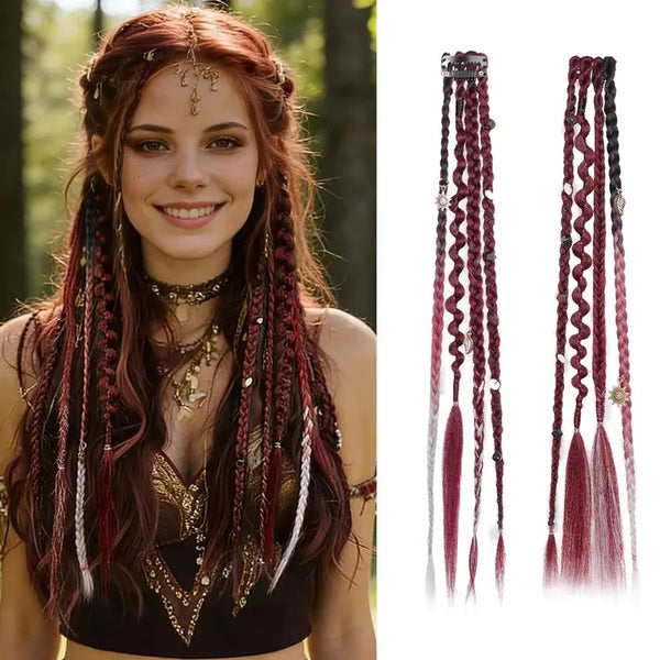 Women's Bohemian Decorative Clip-In Hair Braids