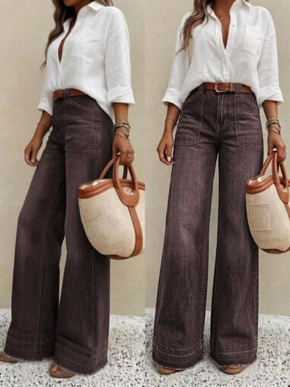 Women's High-Waisted Wide-Leg Jeans