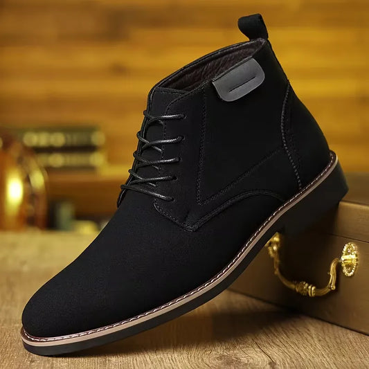 Men's Classic Suede-Look Lace-Up Ankle Boots