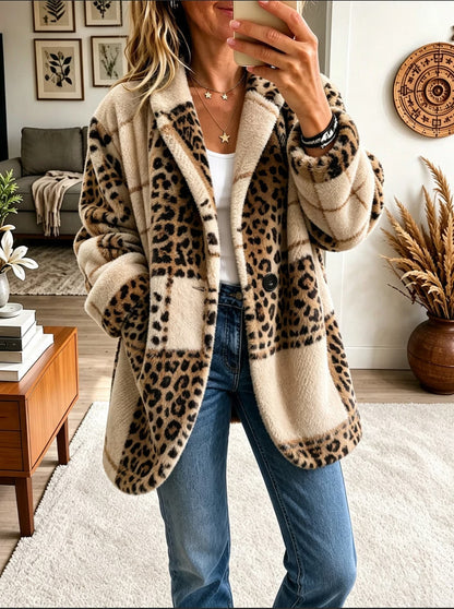 Women's Colourful Plaid Fleece Coat