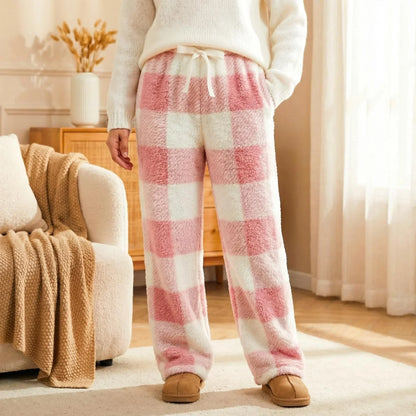 Women’s Vintage Plaid Fleece-Lined Winter Trousers