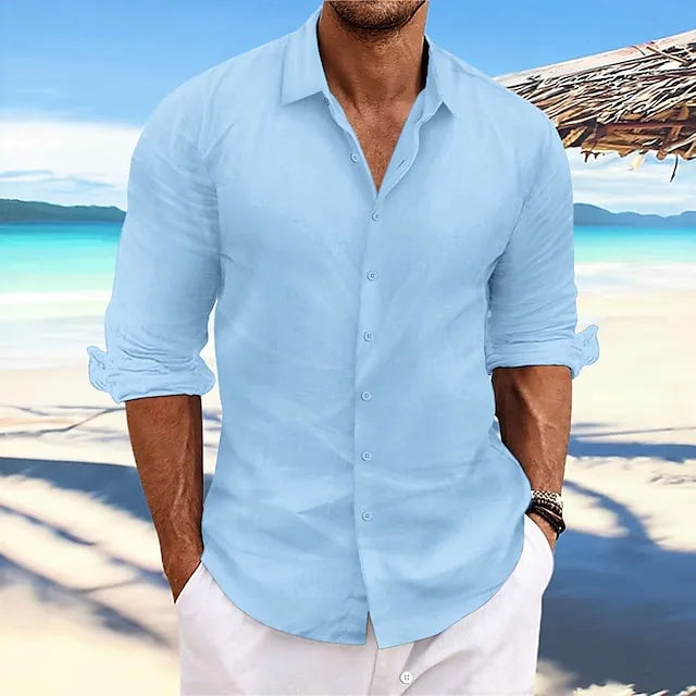 Men's Relaxed Long Sleeve Button Shirt