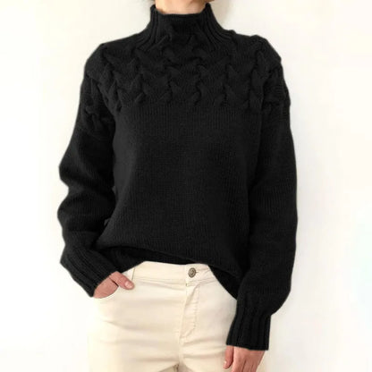 Women's Cable Knit Roll Neck Jumper