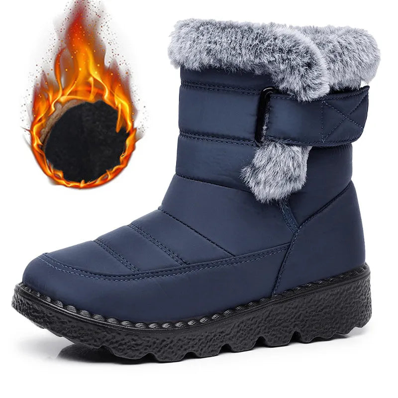 Women's Plush-Lined Slip-On Winter Boots