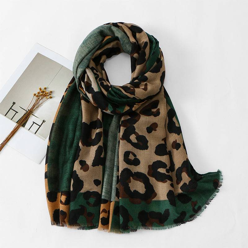 Women's Lightweight Leopard Print Shawl Scarf