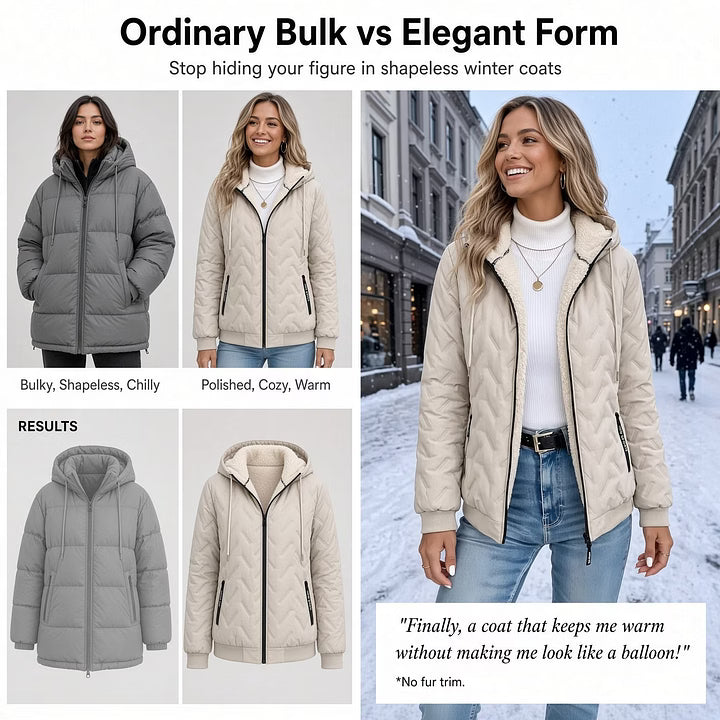 Women's Sherpa-Lined Quilted Hooded Jacket