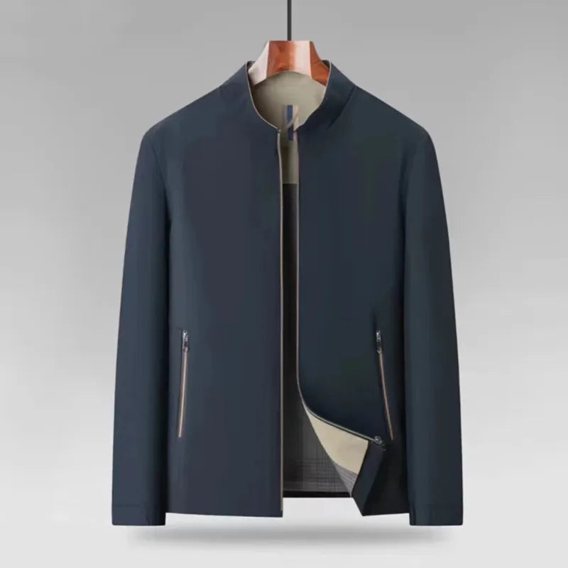 Men's Stand Collar Zip-Up Jacket