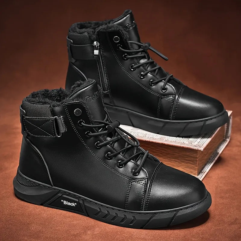 Men’s Leather-Look Fleece-Lined Chukka Boots