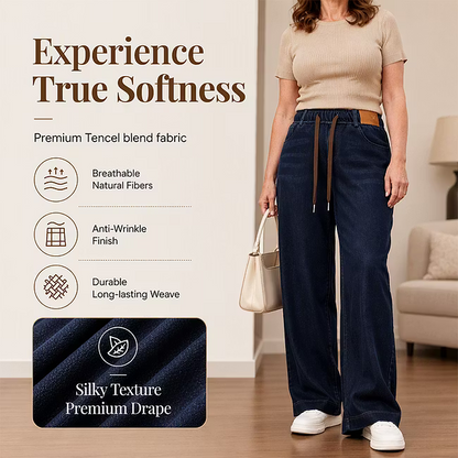 Women's Soft-Touch Drawstring Wide-Leg Trousers