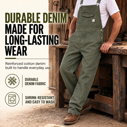Men's Heavy-Duty Multi-Pocket Denim Work Trousers