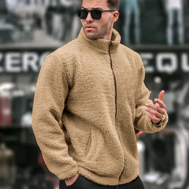 Men's Double-Sided Fleece Zip-Up Jacket