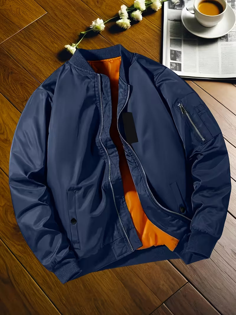 Men's Casual Zip-Up Bomber Jacket
