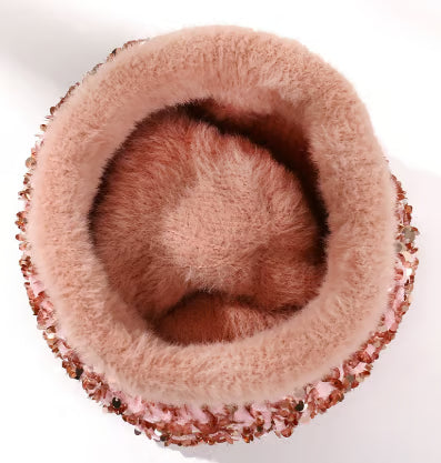 Women's Sequin Pom Pom Beanie