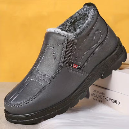 Men's Plush-Lined Winter Slip-On Shoes
