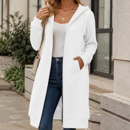 Women's Longline Zip-Up Hooded Jacket