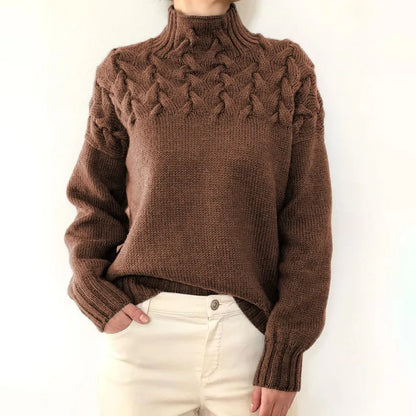 Women's Cable Knit Roll Neck Jumper