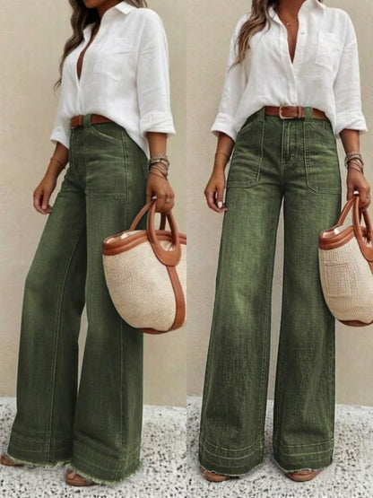 Women's High-Waisted Wide-Leg Jeans