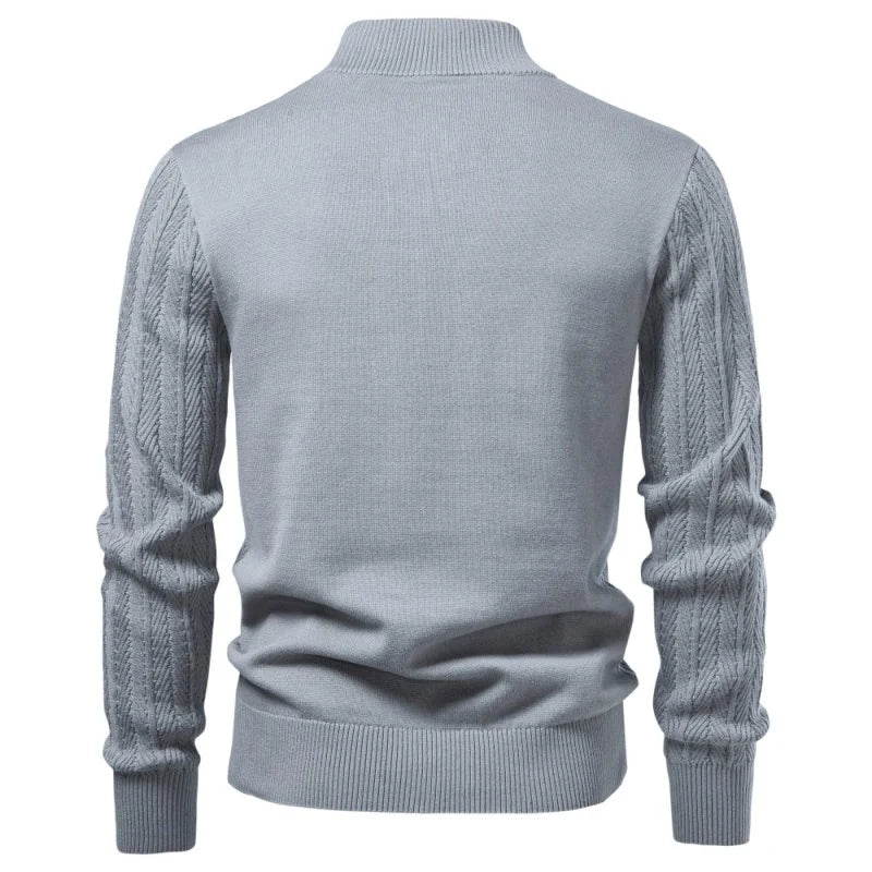 Men's Cable Knit Button-Up Jumper