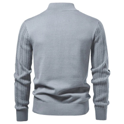 Men's Cable Knit Button-Up Jumper