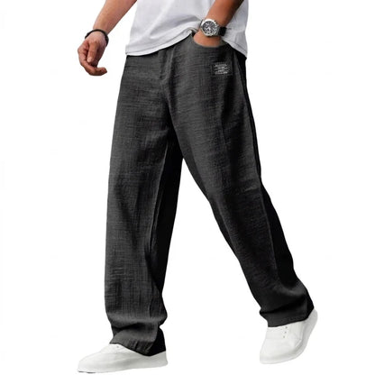 Men's Relaxed Cotton-Linen Trousers