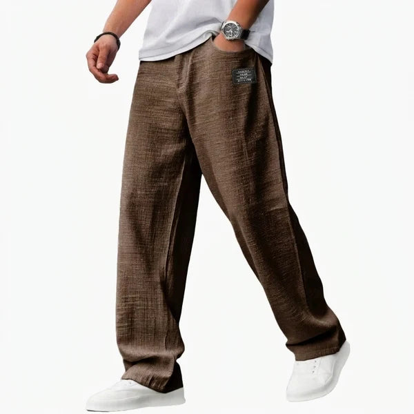 Men's Relaxed Cotton-Linen Trousers