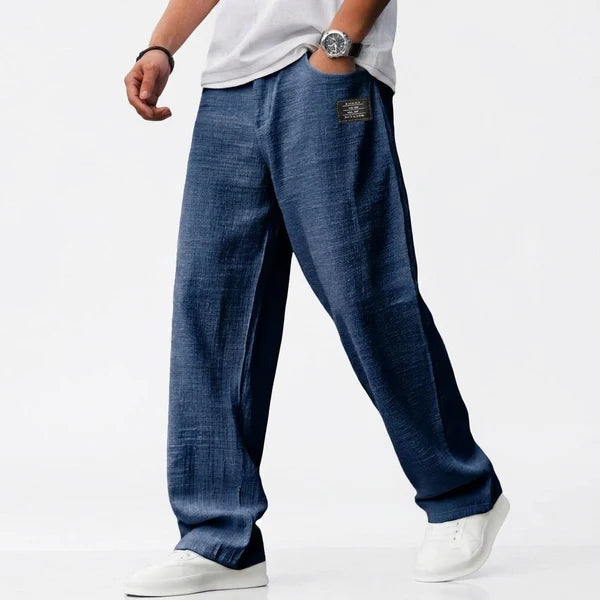 Men's Relaxed Cotton-Linen Trousers