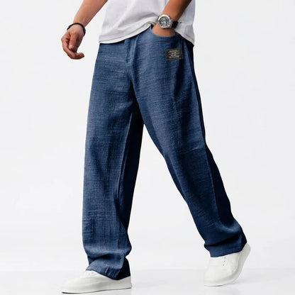Men's Relaxed Cotton-Linen Trousers