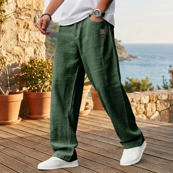 Men's Relaxed Cotton-Linen Trousers