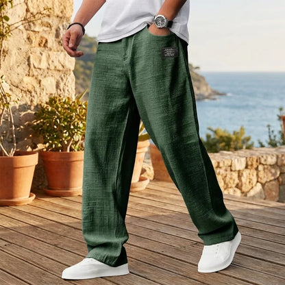Men's Relaxed Cotton-Linen Trousers