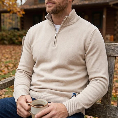 Men's Classic Cotton Quarter-Zip Jumper