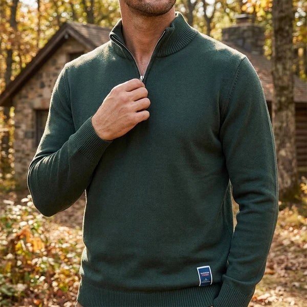 Men's Classic Cotton Quarter-Zip Jumper