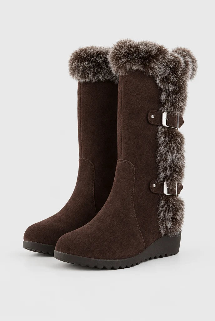 Women's Faux Fur Wedge Winter Boots