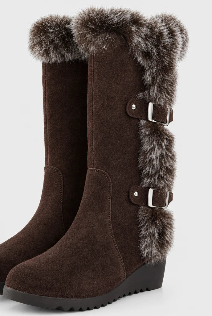 Women's Faux Fur Wedge Winter Boots