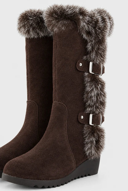 Women's Faux Fur Wedge Winter Boots