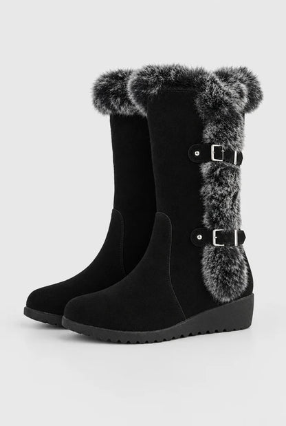 Women's Faux Fur Wedge Winter Boots