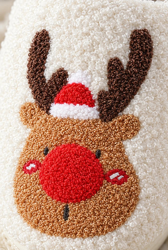 Cosy Reindeer Plush Slippers