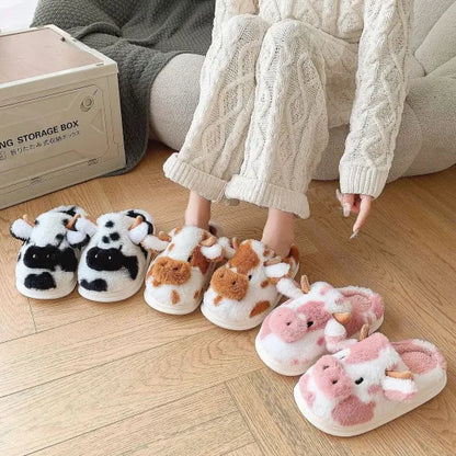 Women's Cosy Cow Slip-On Slippers