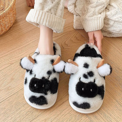 Women's Cosy Cow Slip-On Slippers