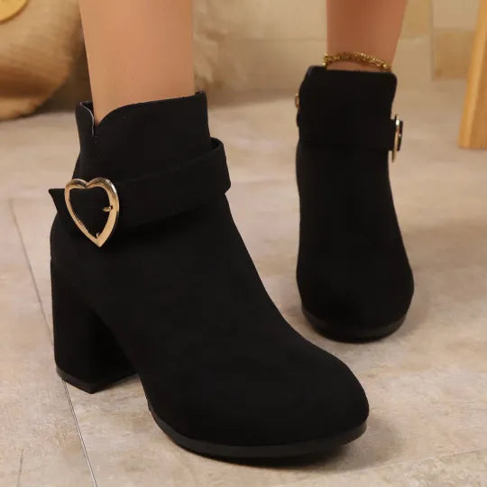 Women's Chunky Heel Side-Zip Boots