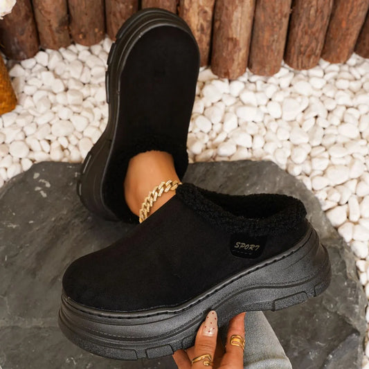 Women's Cosy Plush-Lined Platform Slippers