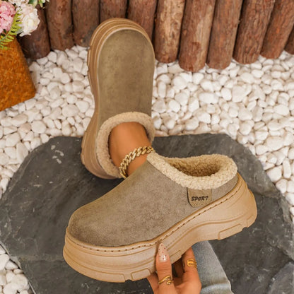 Women's Cosy Plush-Lined Platform Slippers