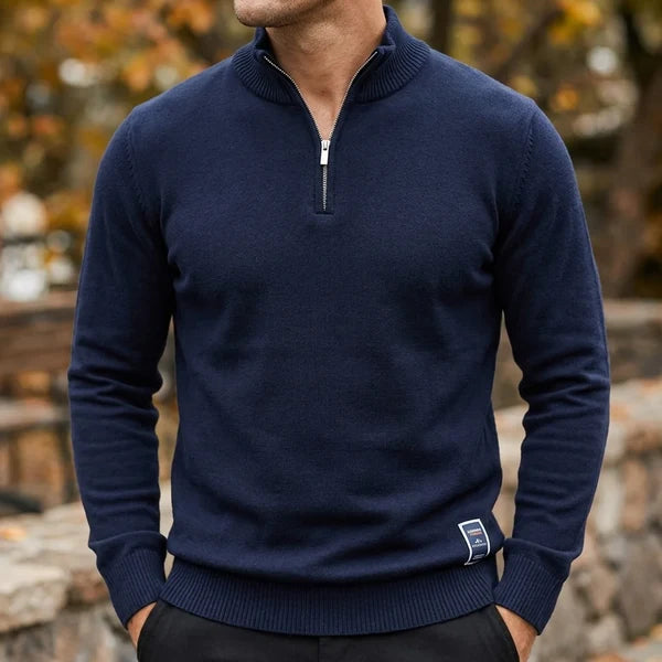 Men's Classic Cotton Quarter-Zip Jumper