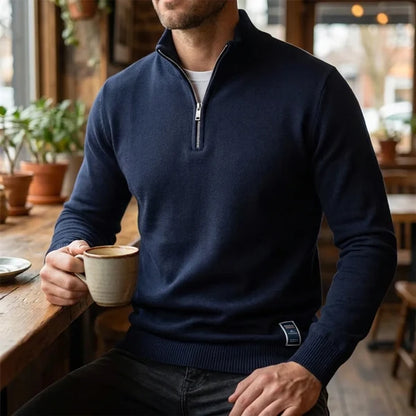 Men's Classic Cotton Quarter-Zip Jumper