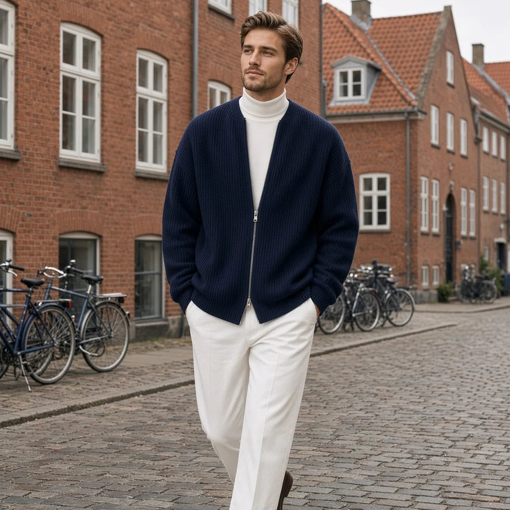 Men's Full Zip Knitted Cardigan